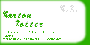 marton kolter business card